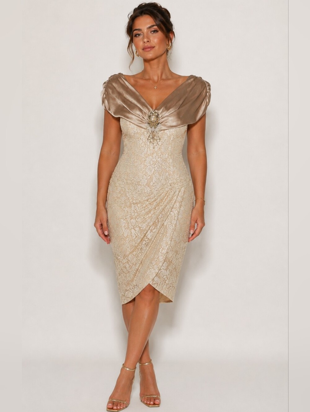 Vintage 1980s Lorrie Kabala Ivory Lace Victorian Cocktail Dress Size 6